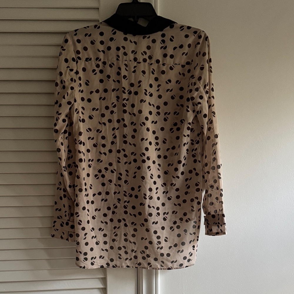 BCBGeneration Beige Polka Dot Button-Down Shirt w… - image 11